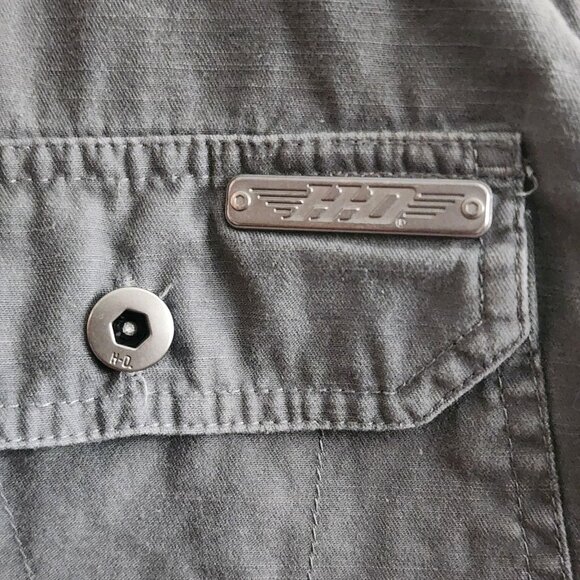 Harley-Davidson Sleeveless Shirt Mens XL Gray Frayed Denim Vest Biker 99053-13VM - Picture 4 of 13